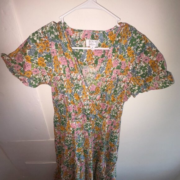 J.Crew x Liberty Floral Faux Wrap Flutter Sleeve Maxi Dress Pockets size 8 - Picture 2 of 13